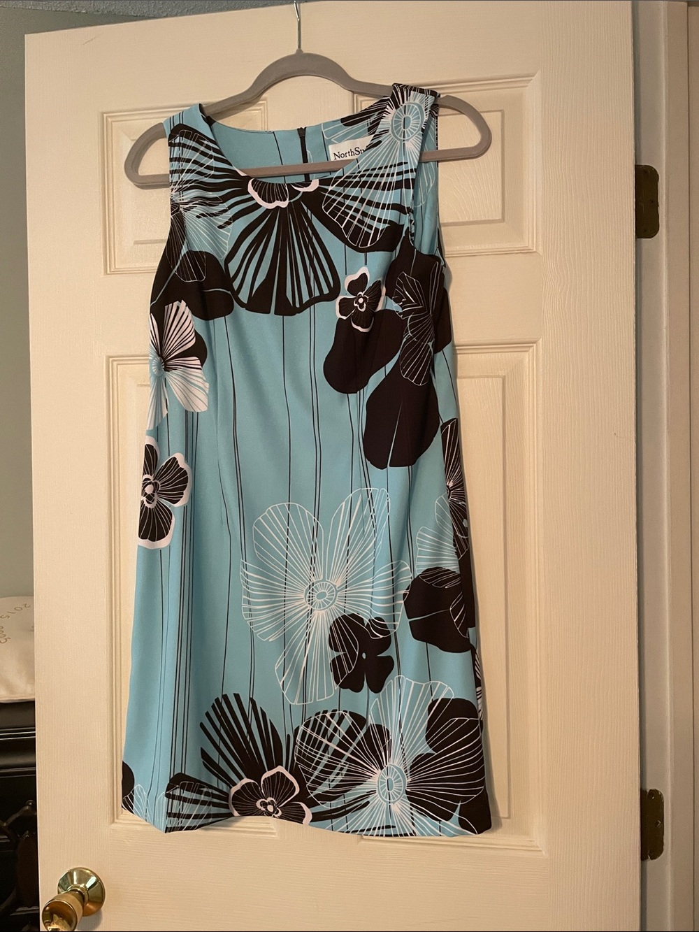 North Sails Aqua and deep brown Floral Sleeveless Shift Dress